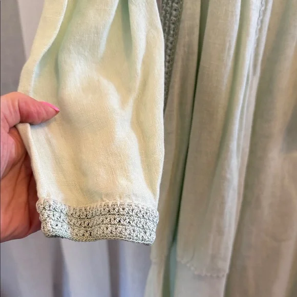 Ulla Johnson Light Green Long Sleeve Linen Dress - Picture 9 of 14